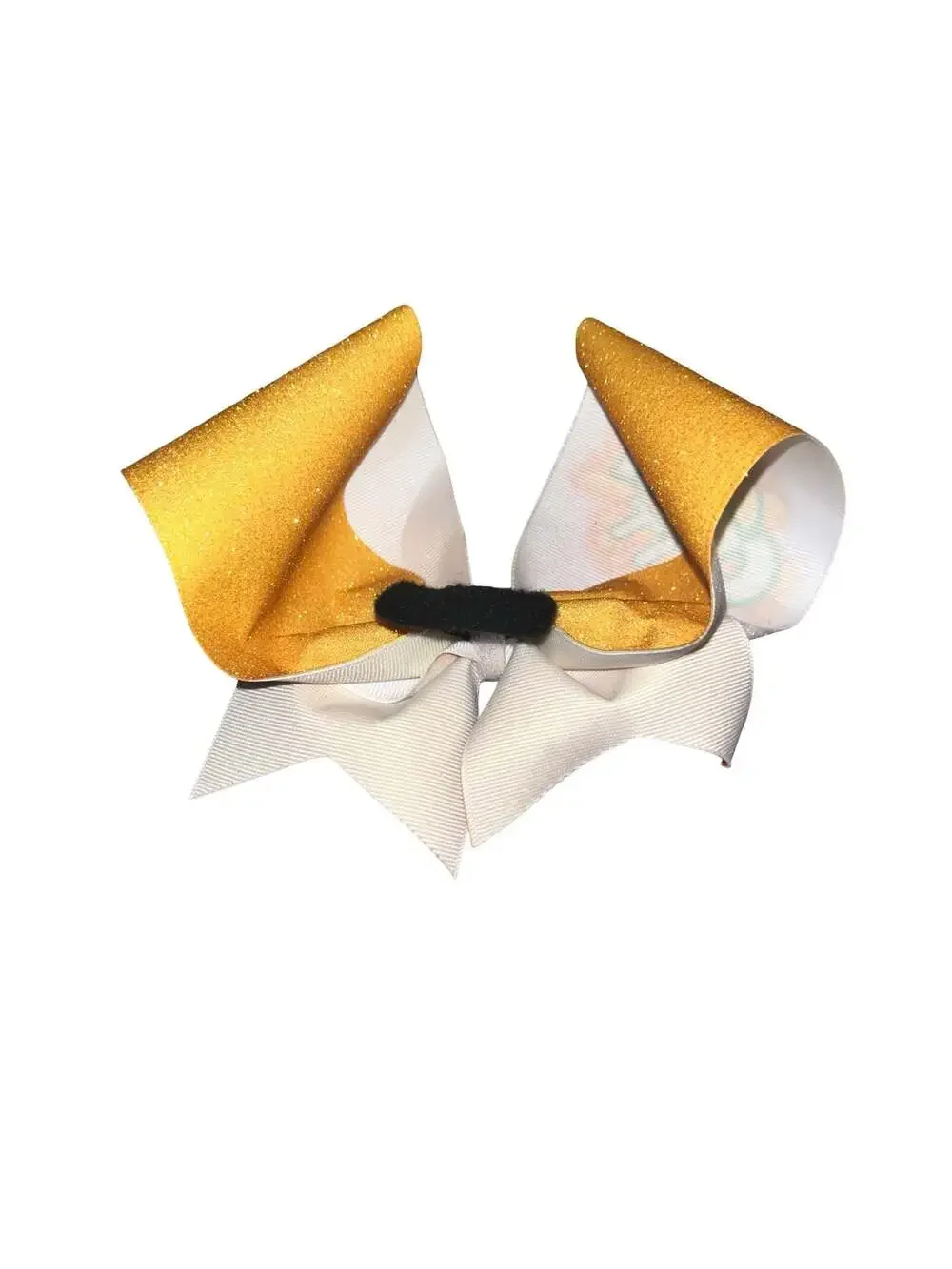 Crush It Glitter Cheer Bow with Orange Gradient and White Ribbon